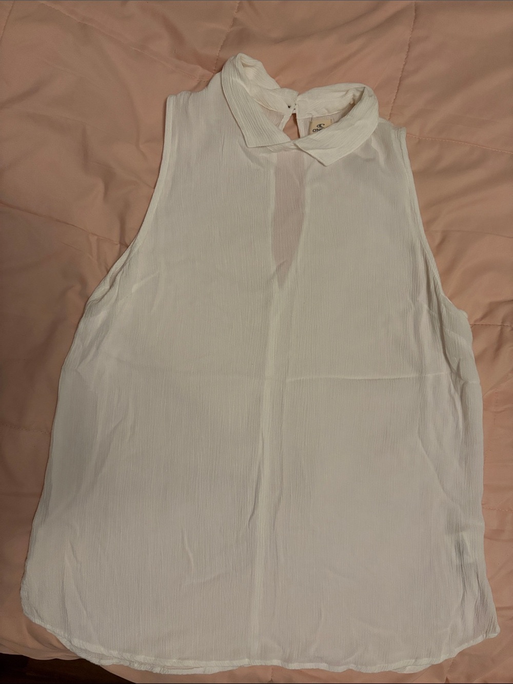 O’Neill Sleeveless White Collared Top